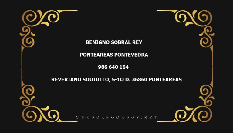 abogado Benigno Sobral Rey en la localidad de Ponteareas