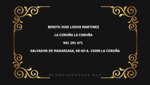 abogado Benito Jose Lodos Martinez en la localidad de La Coruña