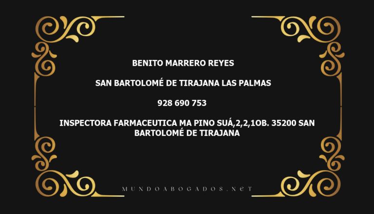 abogado Benito Marrero Reyes en la localidad de San Bartolomé de Tirajana