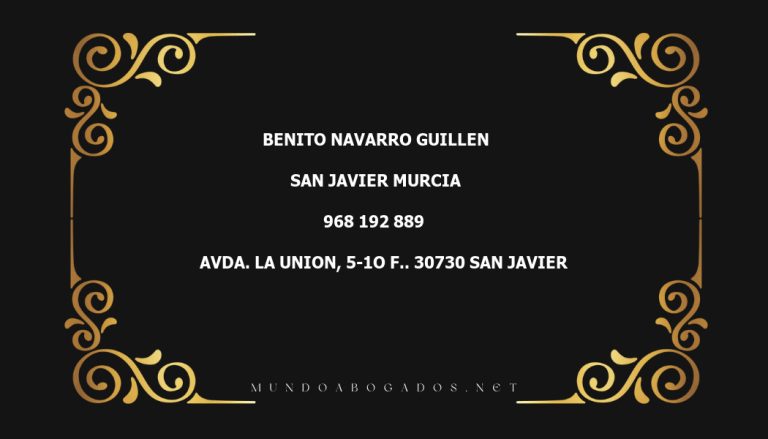 abogado Benito Navarro Guillen en la localidad de San Javier