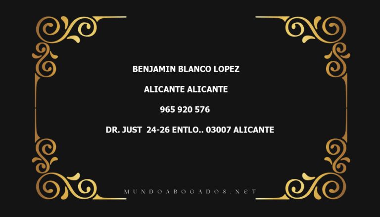 abogado Benjamin Blanco Lopez en la localidad de Alicante