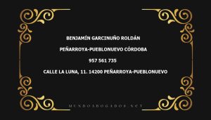 abogado Benjamín Garcinuño Roldán en la localidad de Peñarroya-Pueblonuevo