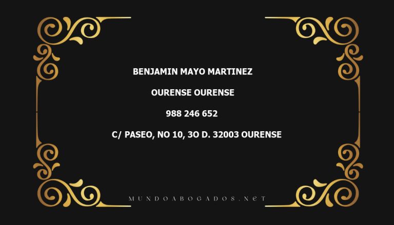 abogado Benjamin Mayo Martinez en la localidad de Ourense