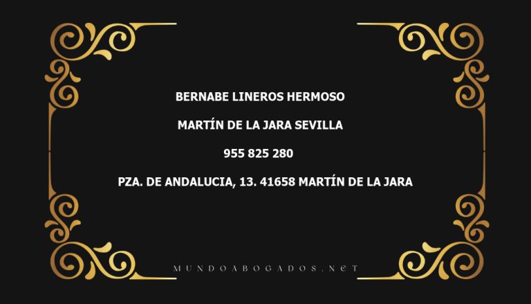 abogado Bernabe Lineros Hermoso en la localidad de Martín de la Jara