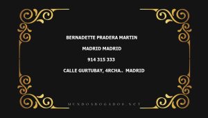 abogado Bernadette Pradera Martin en la localidad de Madrid