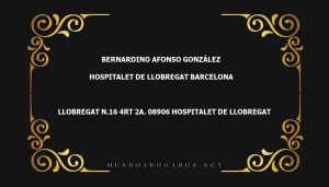 abogado Bernardino Afonso González en la localidad de Hospitalet de Llobregat