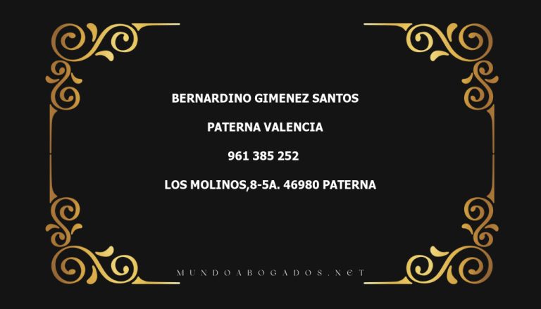 abogado Bernardino Gimenez Santos en la localidad de Paterna