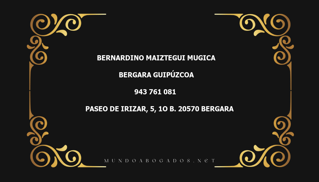 abogado Bernardino Maiztegui Mugica en la localidad de Bergara