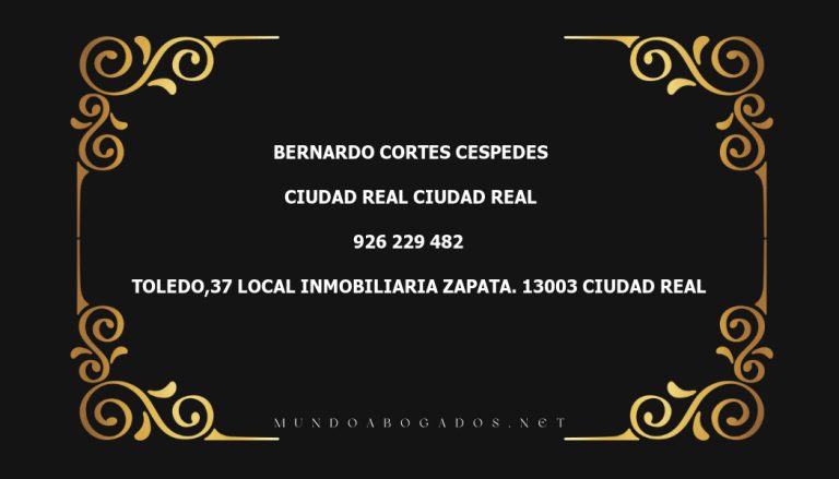 abogado Bernardo Cortes Cespedes en la localidad de Ciudad Real