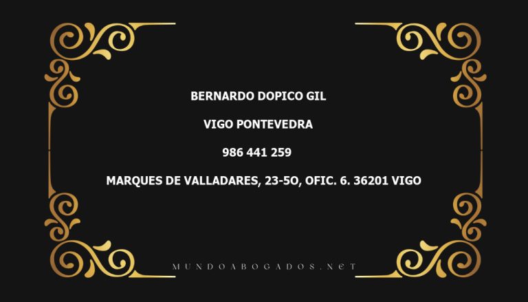 abogado Bernardo Dopico Gil en la localidad de Vigo