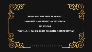 abogado Bernardo Jose Anza Aramburu en la localidad de Donostia / San Sebastián