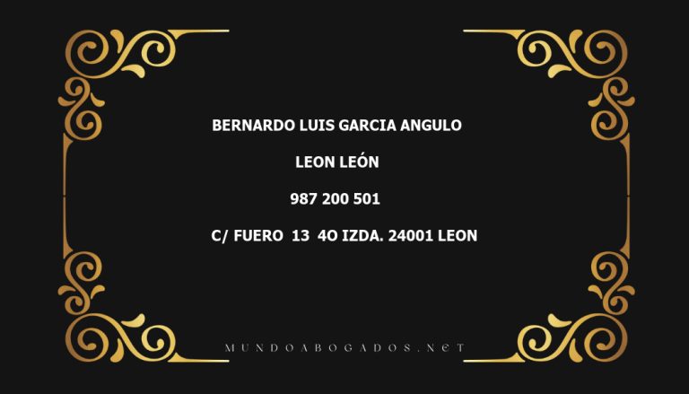 abogado Bernardo Luis Garcia Angulo en la localidad de Leon