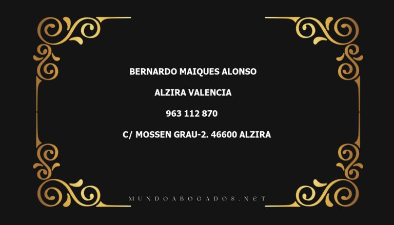 abogado Bernardo Maiques Alonso en la localidad de Alzira