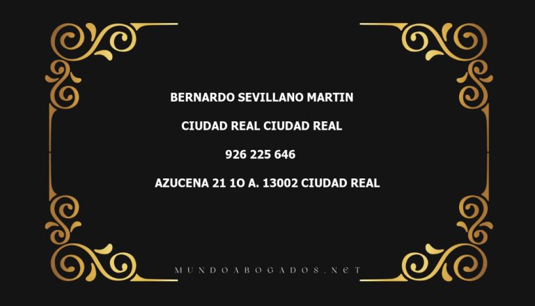 abogado Bernardo Sevillano Martin en la localidad de Ciudad Real