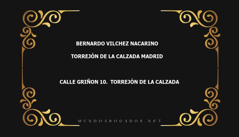 abogado Bernardo Vilchez Nacarino en la localidad de Torrejón de la Calzada