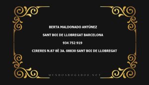 abogado Berta Maldonado Antúnez en la localidad de Sant Boi de Llobregat