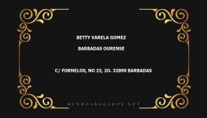 abogado Betty Varela Gomez en la localidad de Barbadas