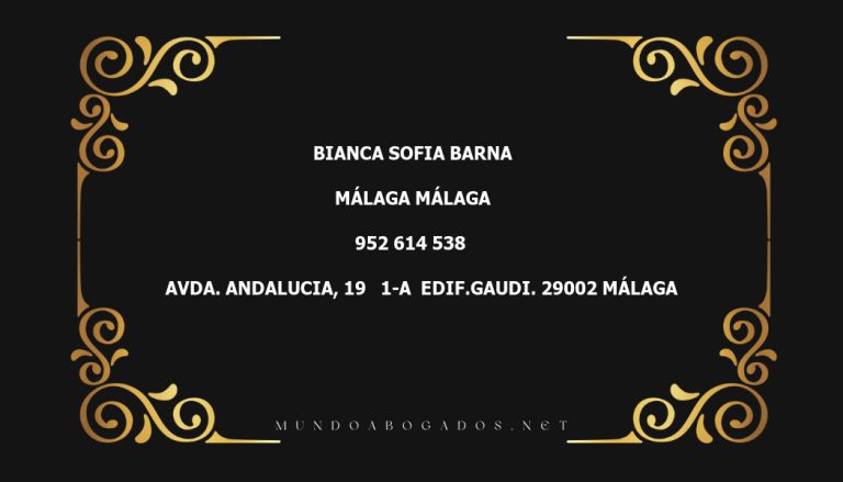 abogado Bianca Sofia Barna en la localidad de Málaga