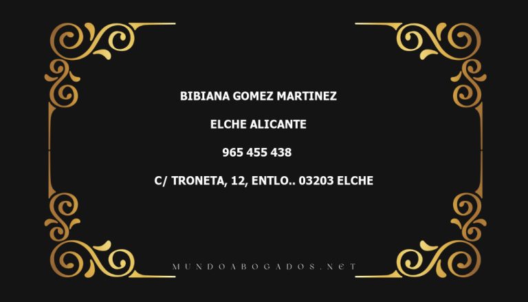 abogado Bibiana Gomez Martinez en la localidad de Elche