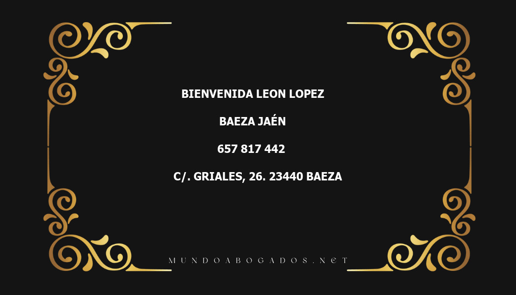 abogado Bienvenida Leon Lopez en la localidad de Baeza