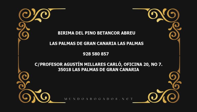 abogado Birima Del Pino Betancor Abreu en la localidad de Las Palmas de Gran Canaria