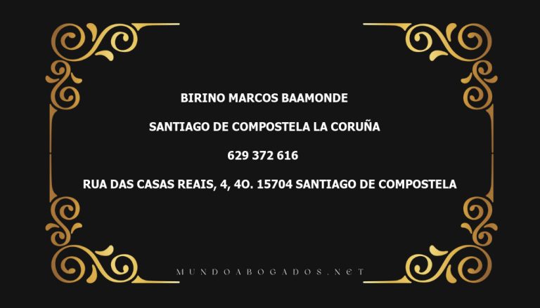 abogado Birino Marcos Baamonde en la localidad de Santiago de Compostela