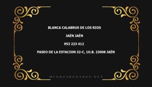 abogado Blanca Calabrus De Los Rios en la localidad de Jaén