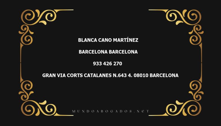 abogado Blanca Cano Martínez en la localidad de Barcelona