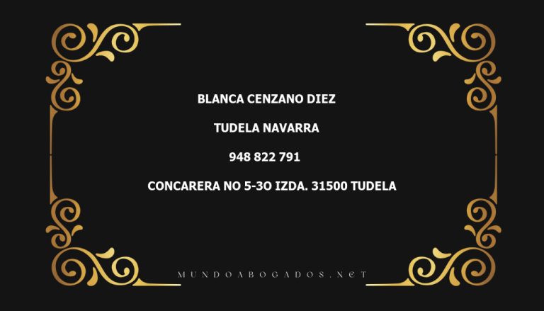 abogado Blanca Cenzano Diez en la localidad de Tudela