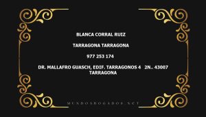 abogado Blanca Corral Ruiz en la localidad de Tarragona