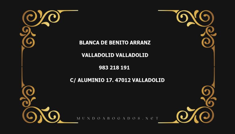 abogado Blanca De Benito Arranz en la localidad de Valladolid