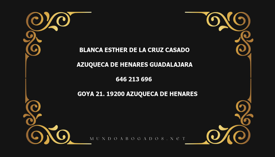 abogado Blanca Esther De La Cruz Casado en la localidad de Azuqueca de Henares