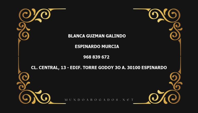 abogado Blanca Guzman Galindo en la localidad de Espinardo