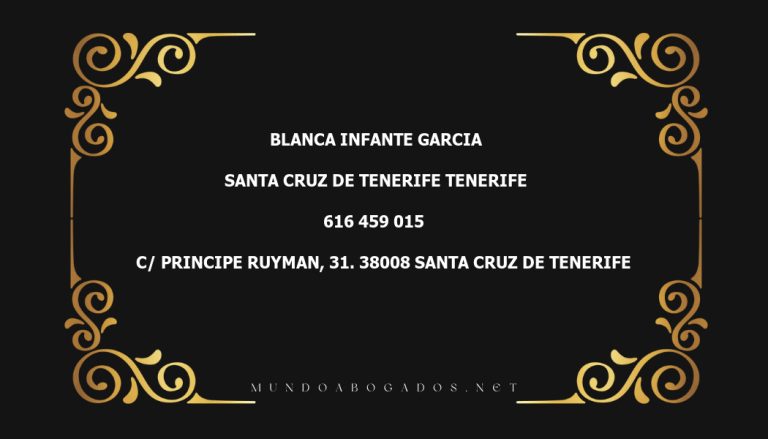 abogado Blanca Infante Garcia en la localidad de Santa Cruz de Tenerife