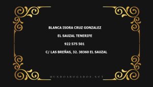 abogado Blanca Isora Cruz Gonzalez en la localidad de El Sauzal