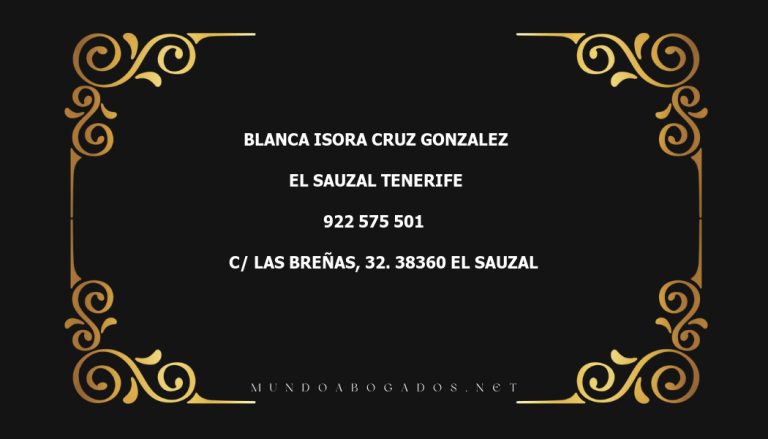 abogado Blanca Isora Cruz Gonzalez en la localidad de El Sauzal