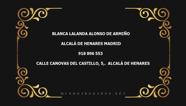 abogado Blanca Lalanda Alonso De Armiño en la localidad de Alcalá de Henares