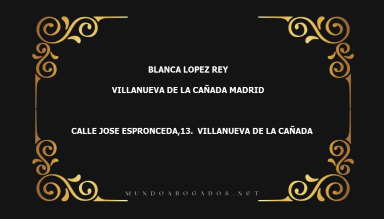 abogado Blanca Lopez Rey en la localidad de Villanueva de la Cañada