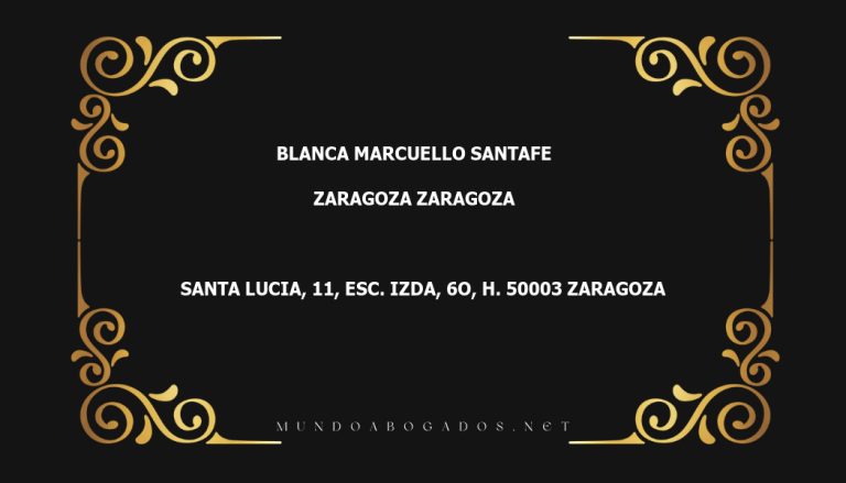 abogado Blanca Marcuello Santafe en la localidad de Zaragoza