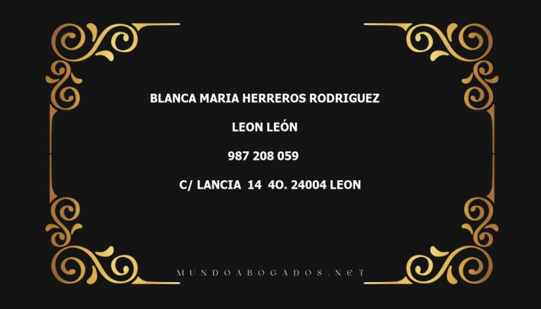 abogado Blanca Maria Herreros Rodriguez en la localidad de Leon