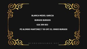 abogado Blanca Medel Garcia en la localidad de Burgos