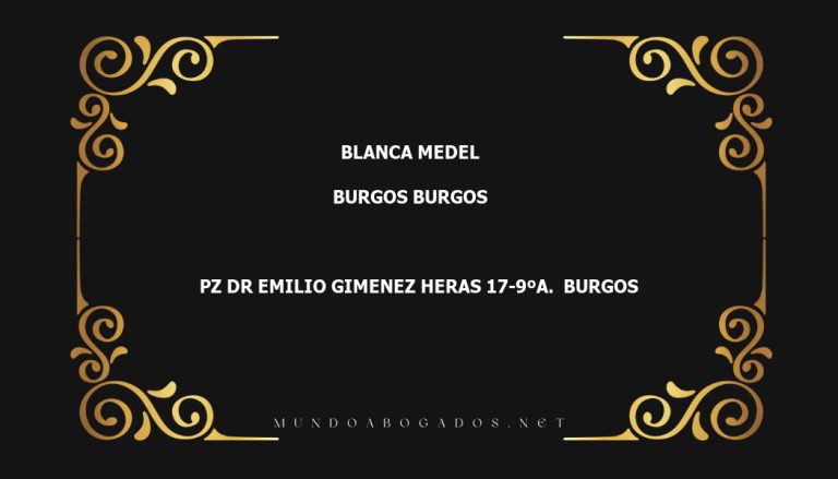 abogado Blanca Medel en la localidad de Burgos