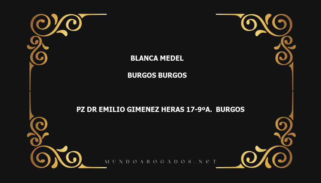 abogado Blanca Medel en la localidad de Burgos