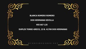 abogado Blanca Romero Romero en la localidad de Dos Hermanas