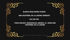 abogado Blanca Rosa Gomez Viudez en la localidad de San Cristóbal de La Laguna