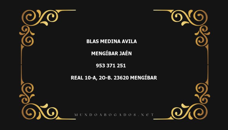 abogado Blas Medina Avila en la localidad de Mengíbar