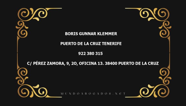 abogado Boris Gunnar Klemmer en la localidad de Puerto de la Cruz