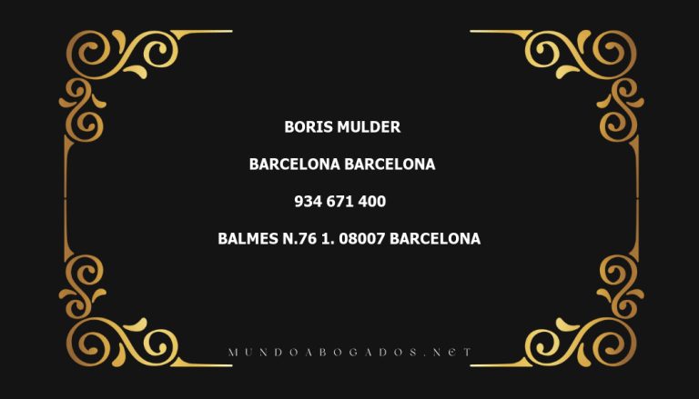 abogado Boris Mulder en la localidad de Barcelona