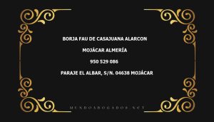 abogado Borja Fau De Casajuana Alarcon en la localidad de Mojácar