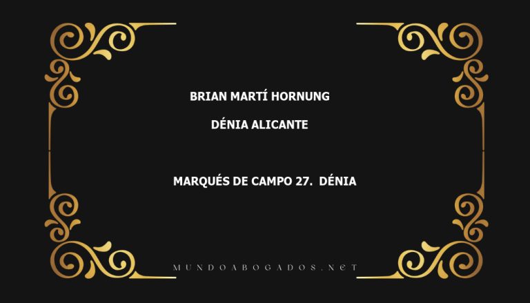 abogado Brian Martí Hornung en la localidad de Dénia